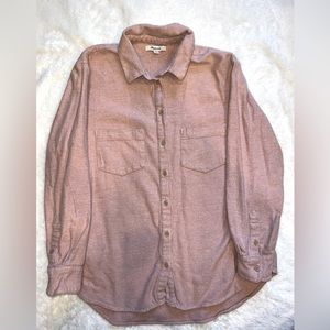 Madewell Dusty Rose Flannel Button Down Shirt